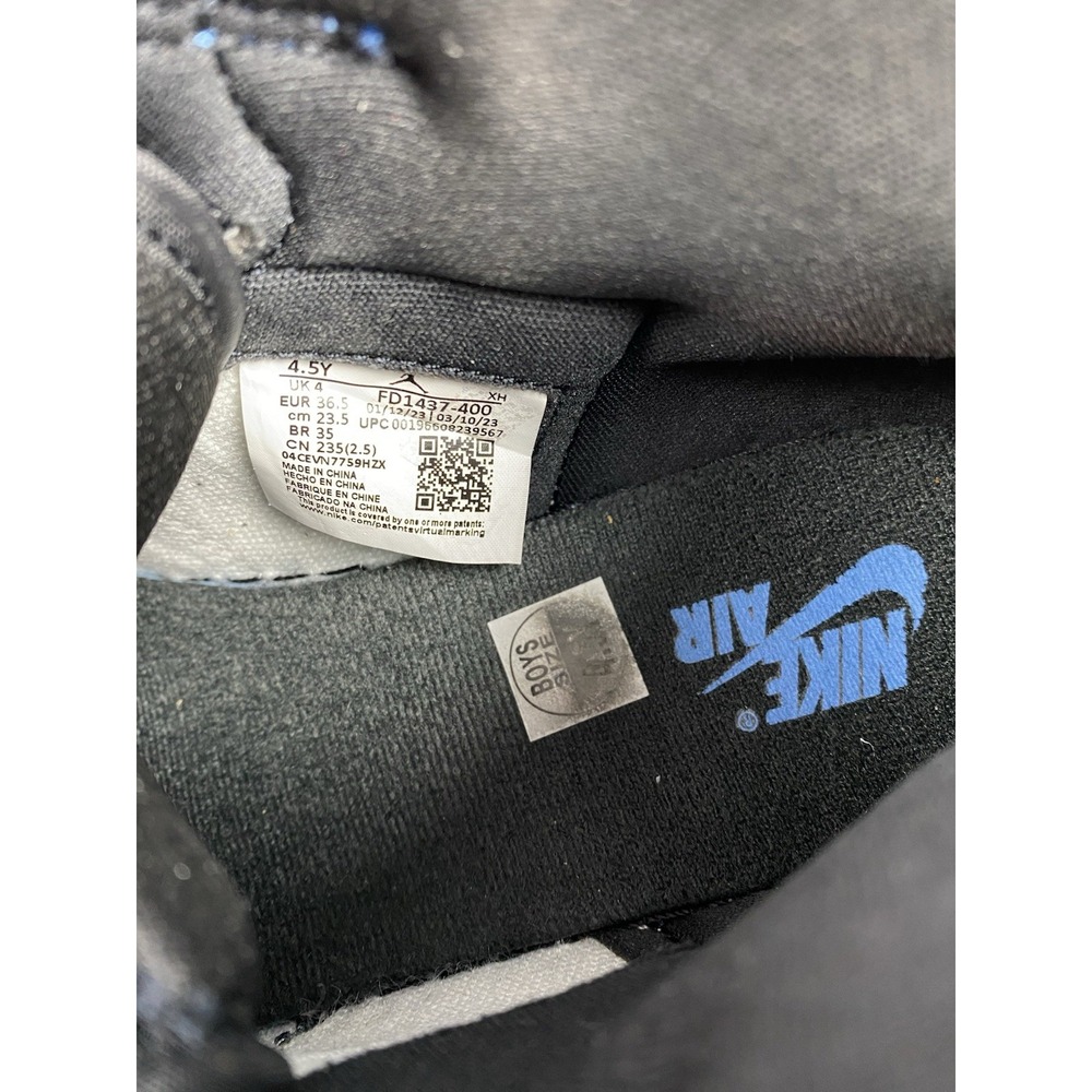 Size 4.5 (GS) - Jordan 1 High Retro OG UNC Toe FD1437 400 EXCELLENT CONDITION - Picture 9 of 10